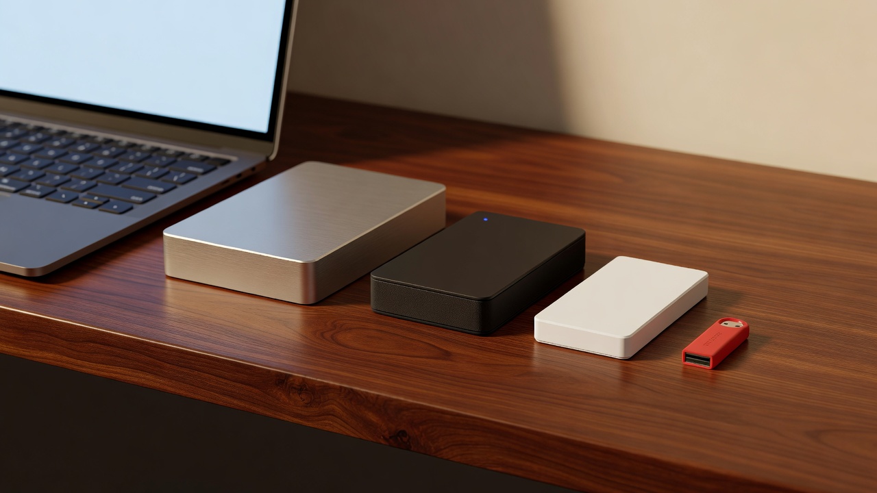 External hard drive and cloud icons representing a layered backup strategy for protecting important files
